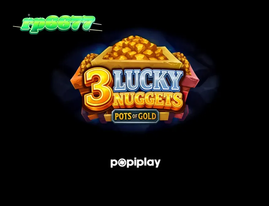 Tampilan visual slot 3 Lucky Nuggets dengan tema pertambangan emas