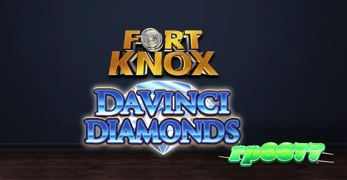 Tampilan visual slot Fort Knox Da Vinci Diamonds dengan elemen seni Renaisans dan brankas.